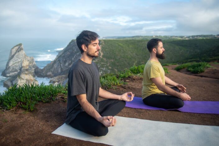 Fitness for beginners yoga pose in a calm setting