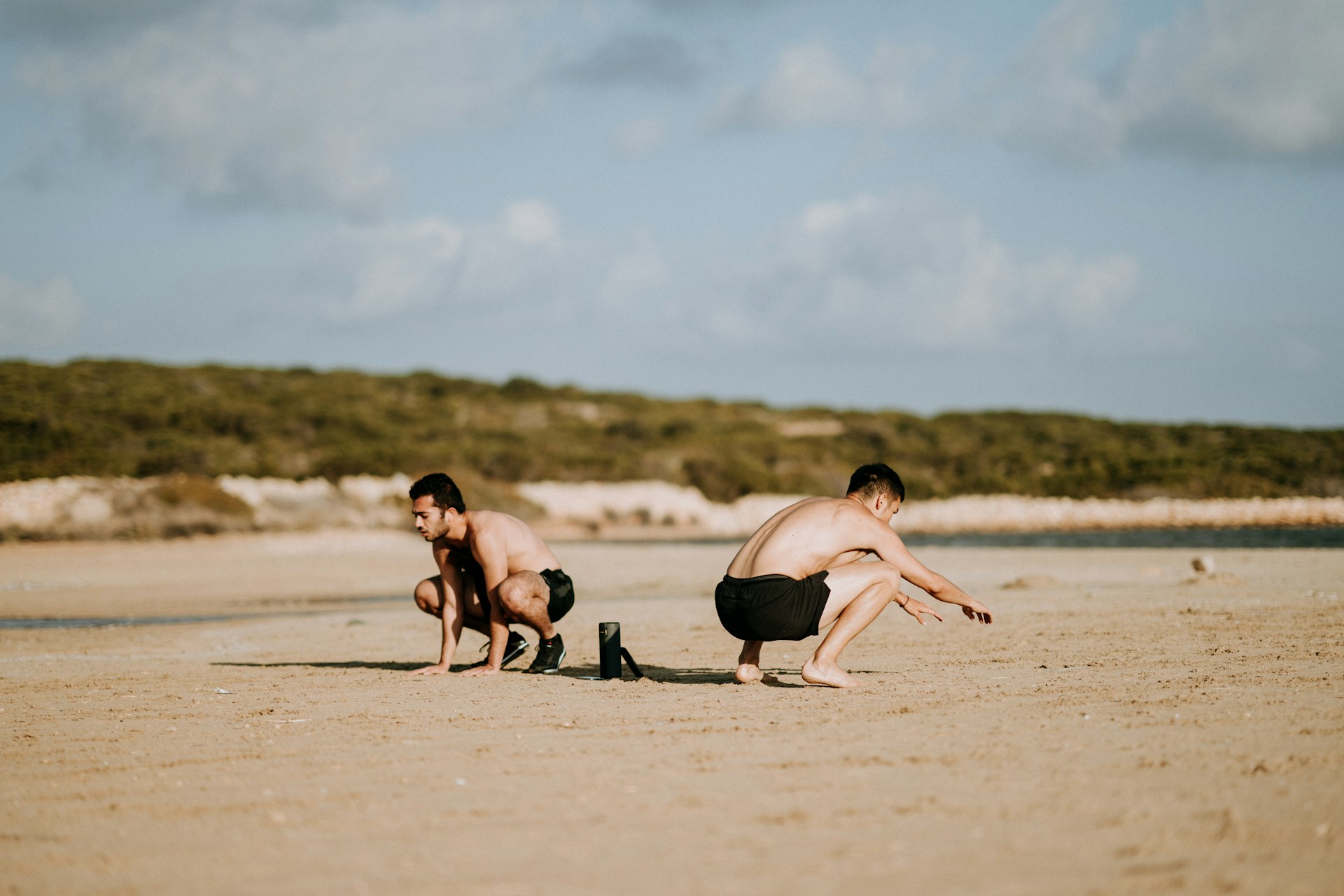 Outdoor workouts with beach circuit training