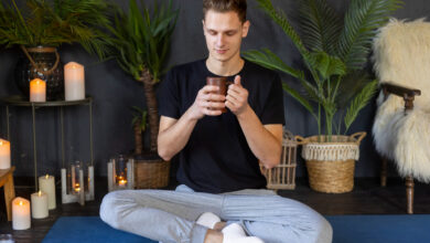 Meditation for beginners in a serene indoor setting