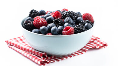 Stress-relieving foods including fresh berries
