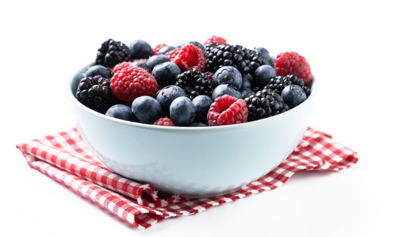 Stress-relieving foods including fresh berries