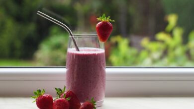 Healthy vegan smoothies with berry blend