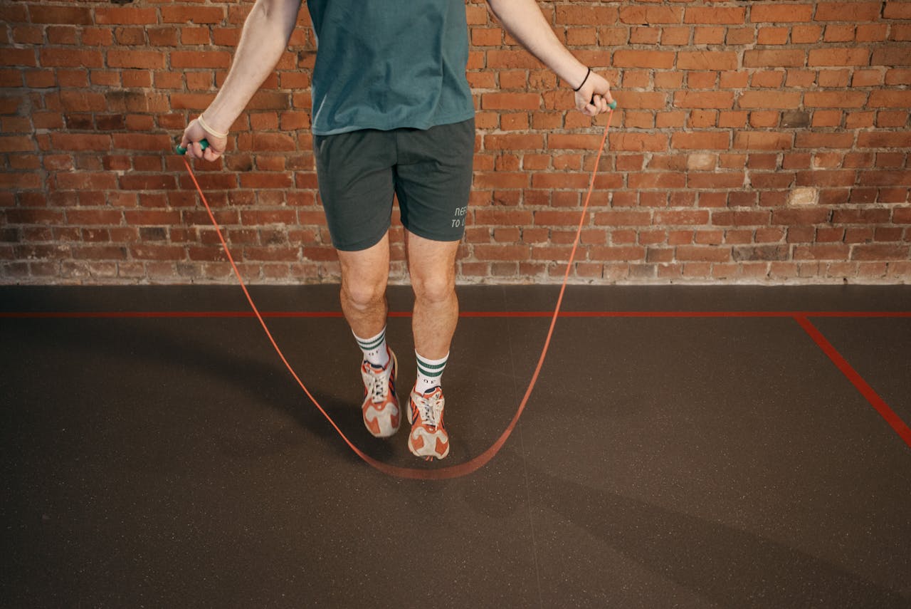 Home workouts with jump rope exercise