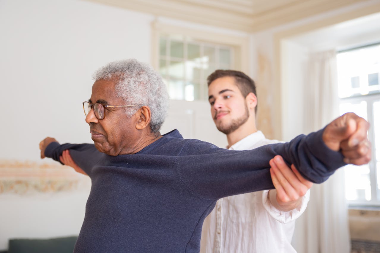 Senior fitness routines with walking exercise