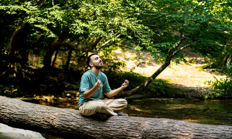 Lowering stress levels with yoga in a calm setting