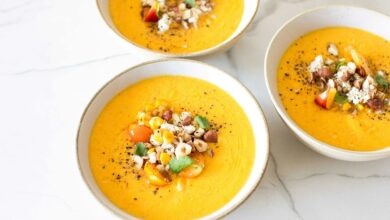 Seasonal vegan dishes for fall with pumpkin soup