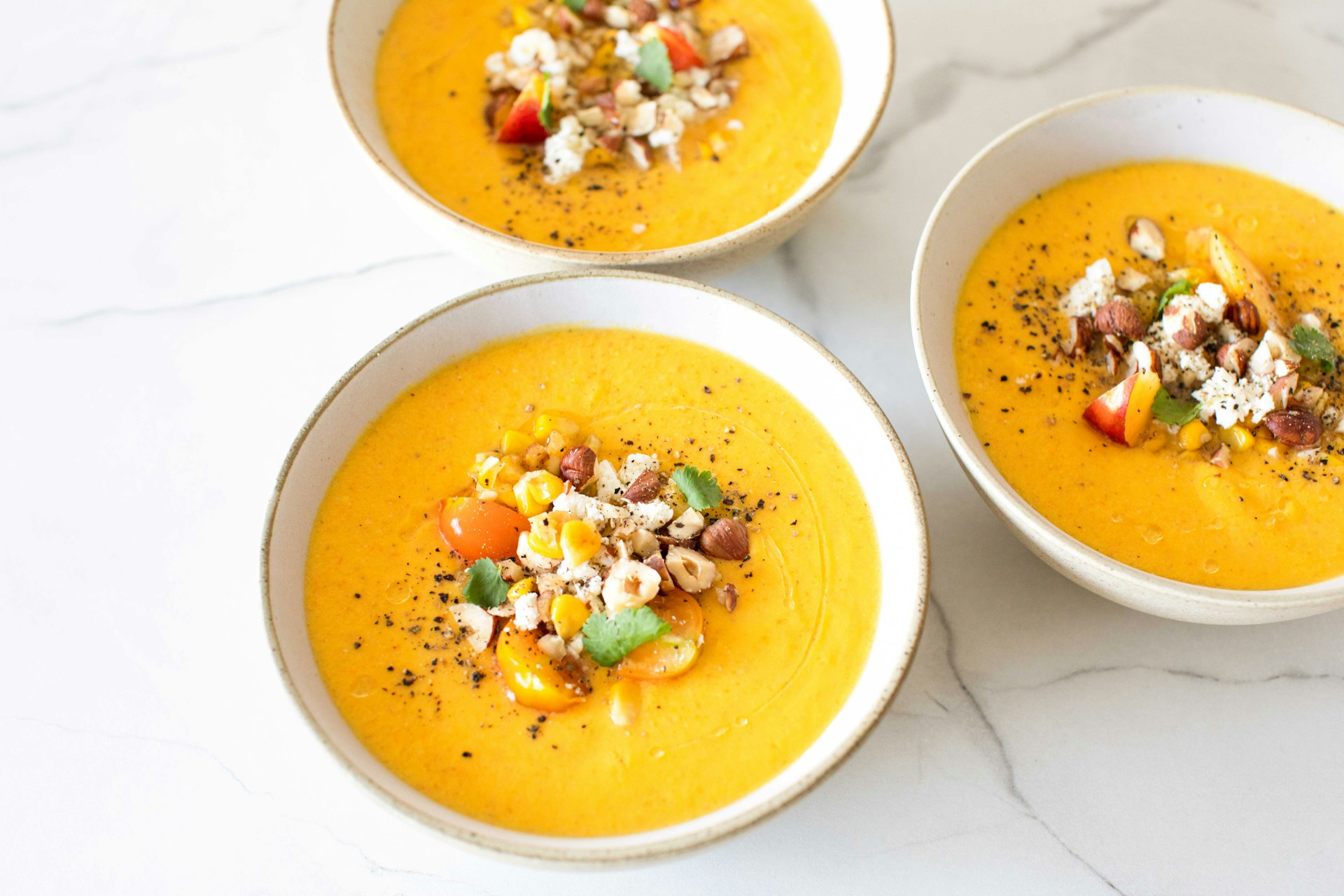 Seasonal vegan dishes for fall with pumpkin soup