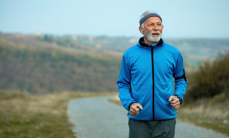 Stress relief exercises with outdoor walking